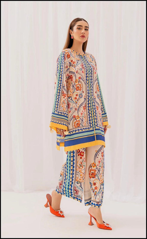 DIGITAL PRINT 3PC SILK UNSTITCHED SUIT 017